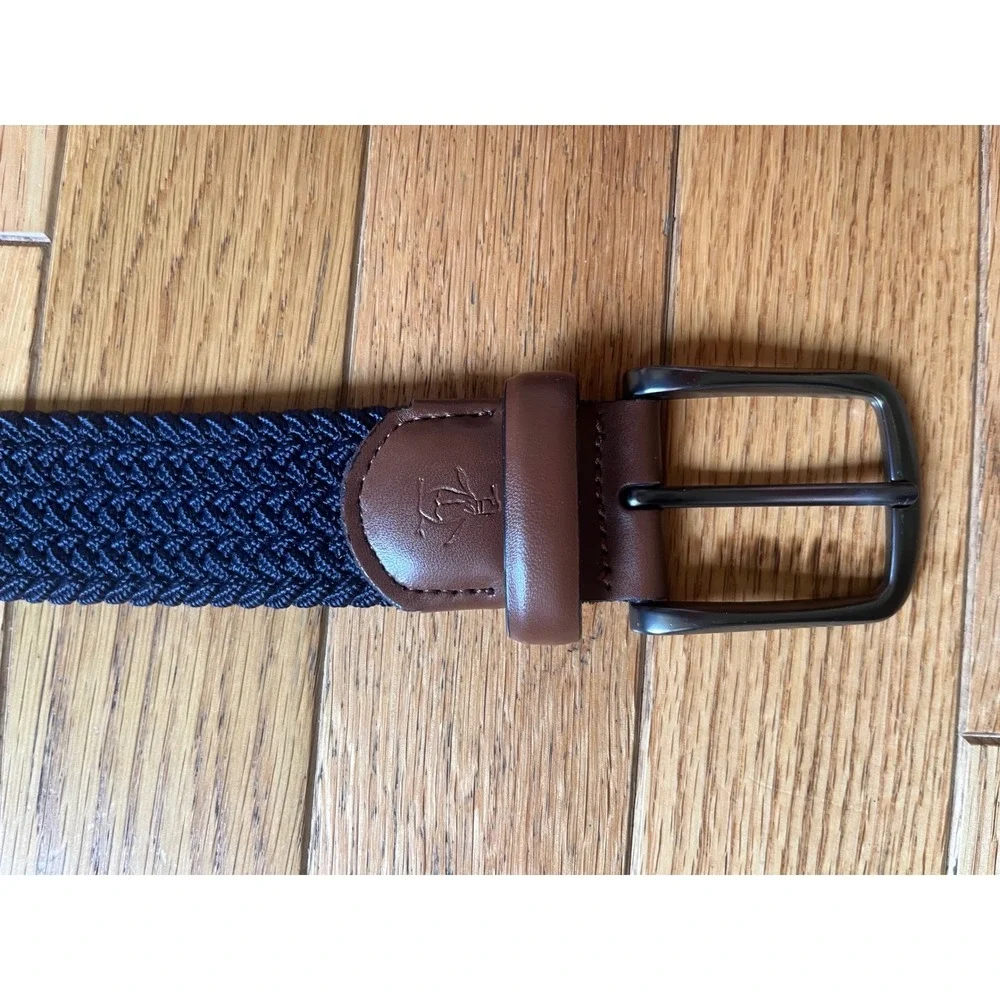 Original‎ Penguin Mens Belt Leather Trim L Preppy Dadcore Golf Heritage Coastal